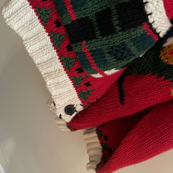 Vintage 90s Cullinane Red Christmas Cottagecore Cardigan Novelty School - Picture 7 of 15